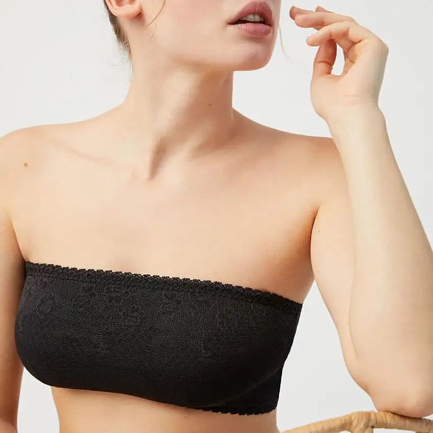 bandeau sin tirantes, sin aro, relleno fino extraíble, ysabel mora.