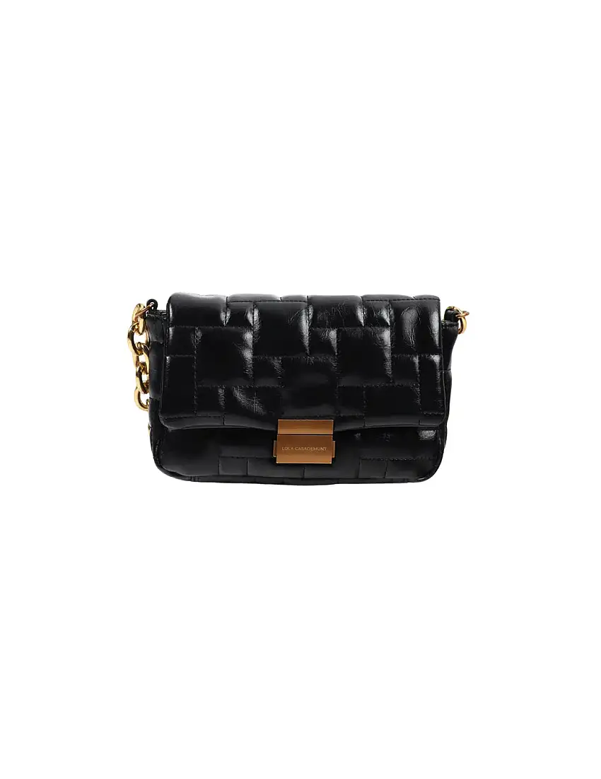 Bandolera Acolchada Cuadritos Lola Casademunt Negro