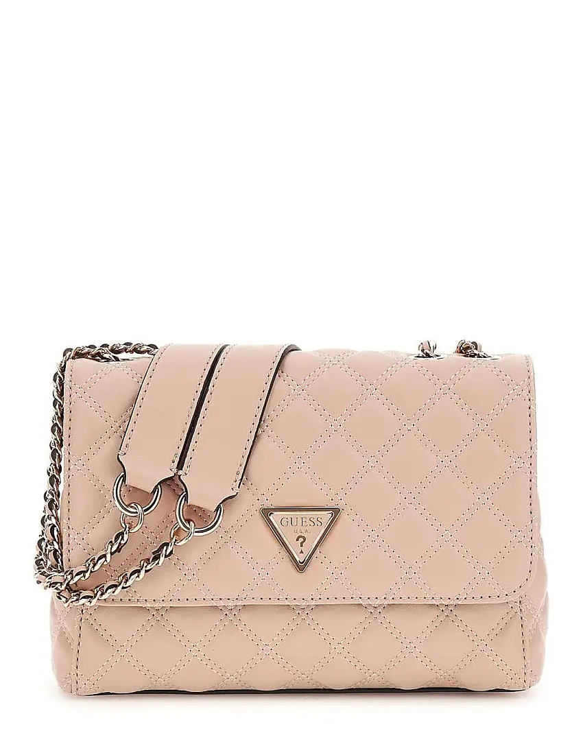 Bandolera mujer Guess Giully pespunteada rosa