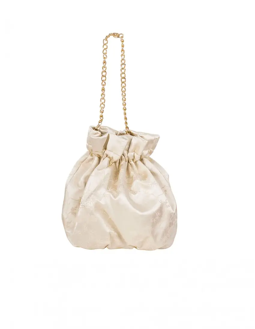 Bolso Bombonera Satén Beige