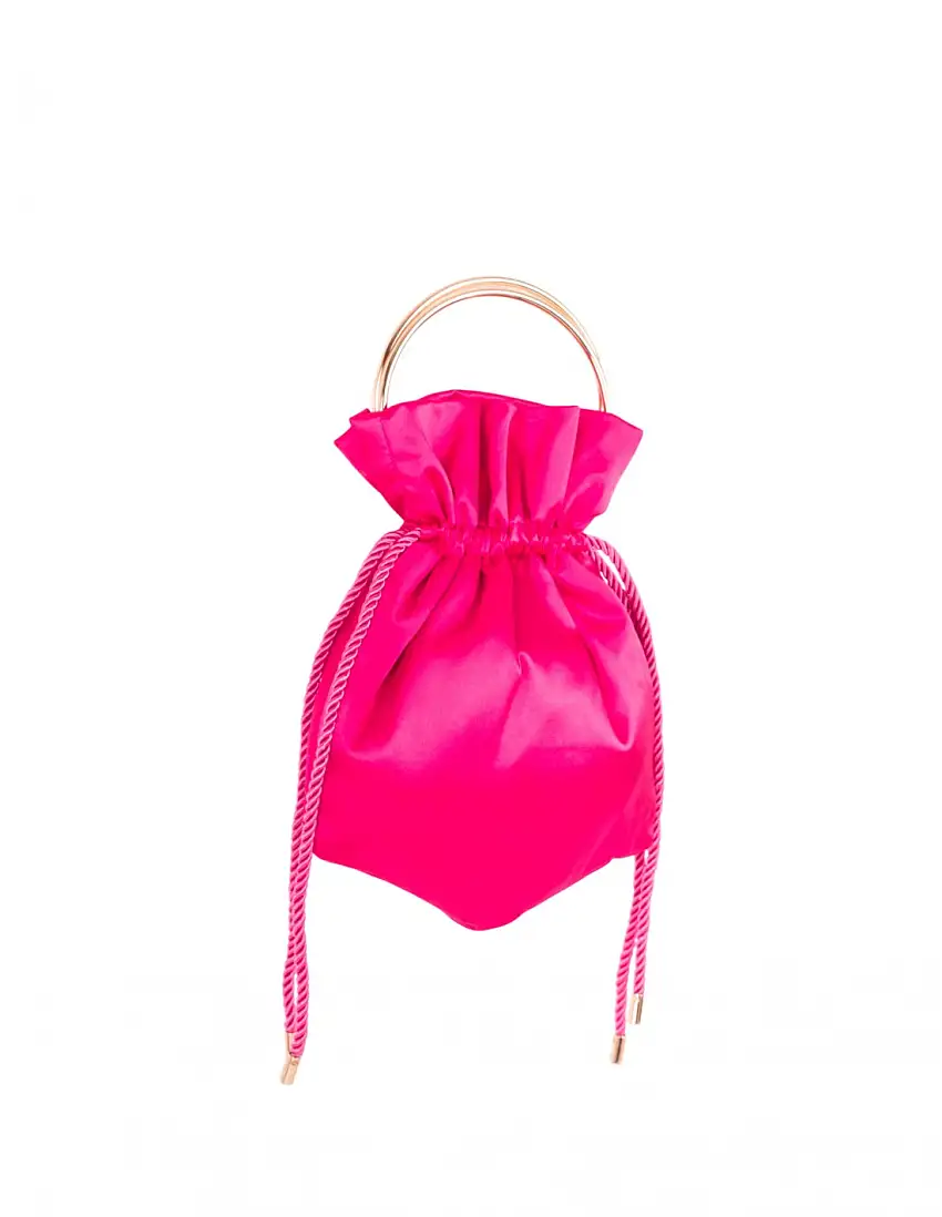 Bolso Bombonera Satinado Fucsia