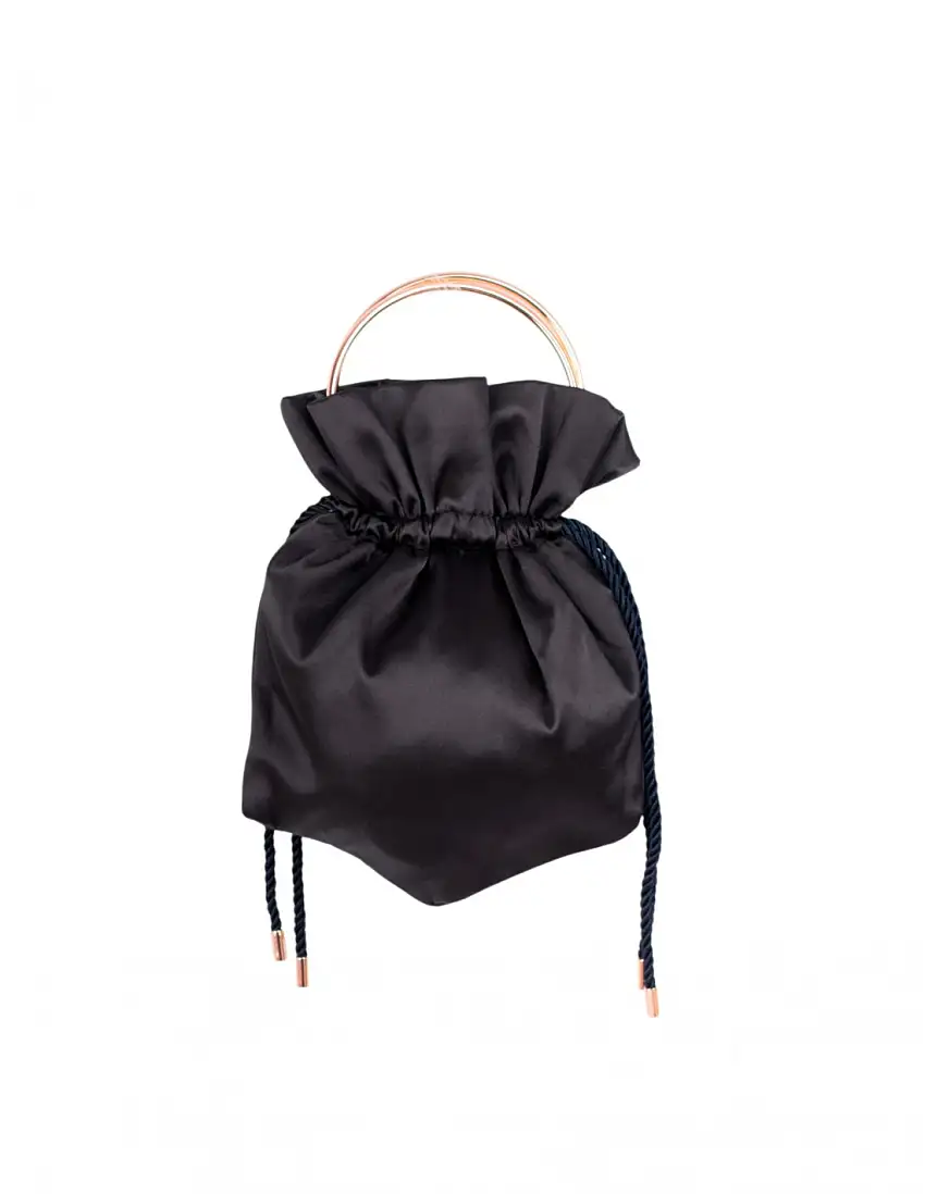 Bolso Bombonera Satinado Negro