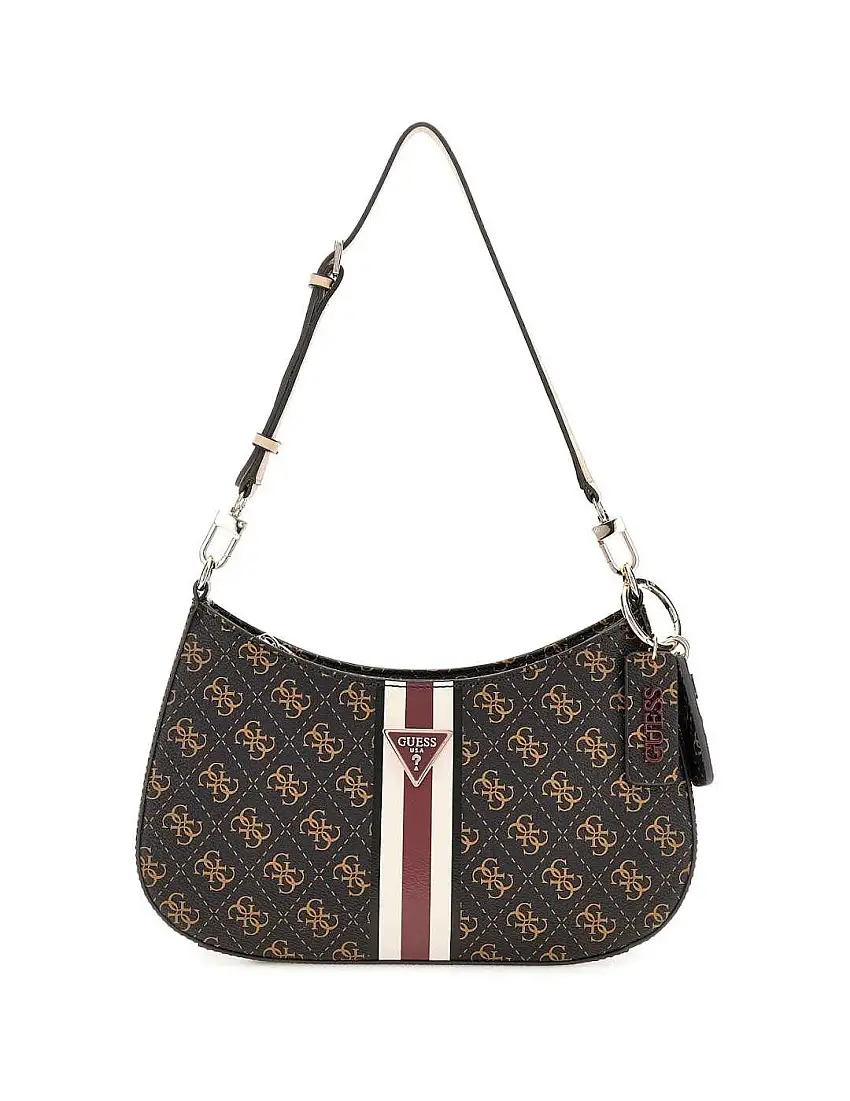 Bolso mujer Guess Noelle al hombro logo marrón