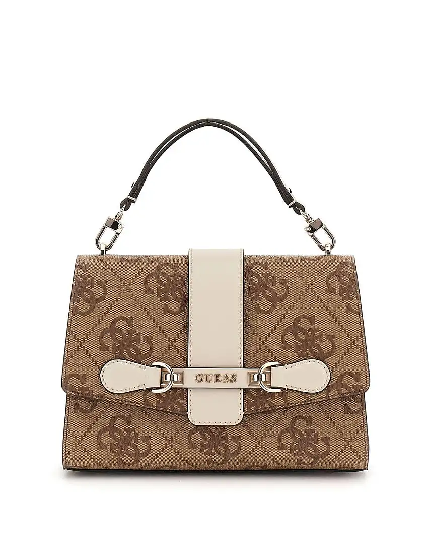 Bolso mujer Guess Nolana de mano logotipo 4G beige