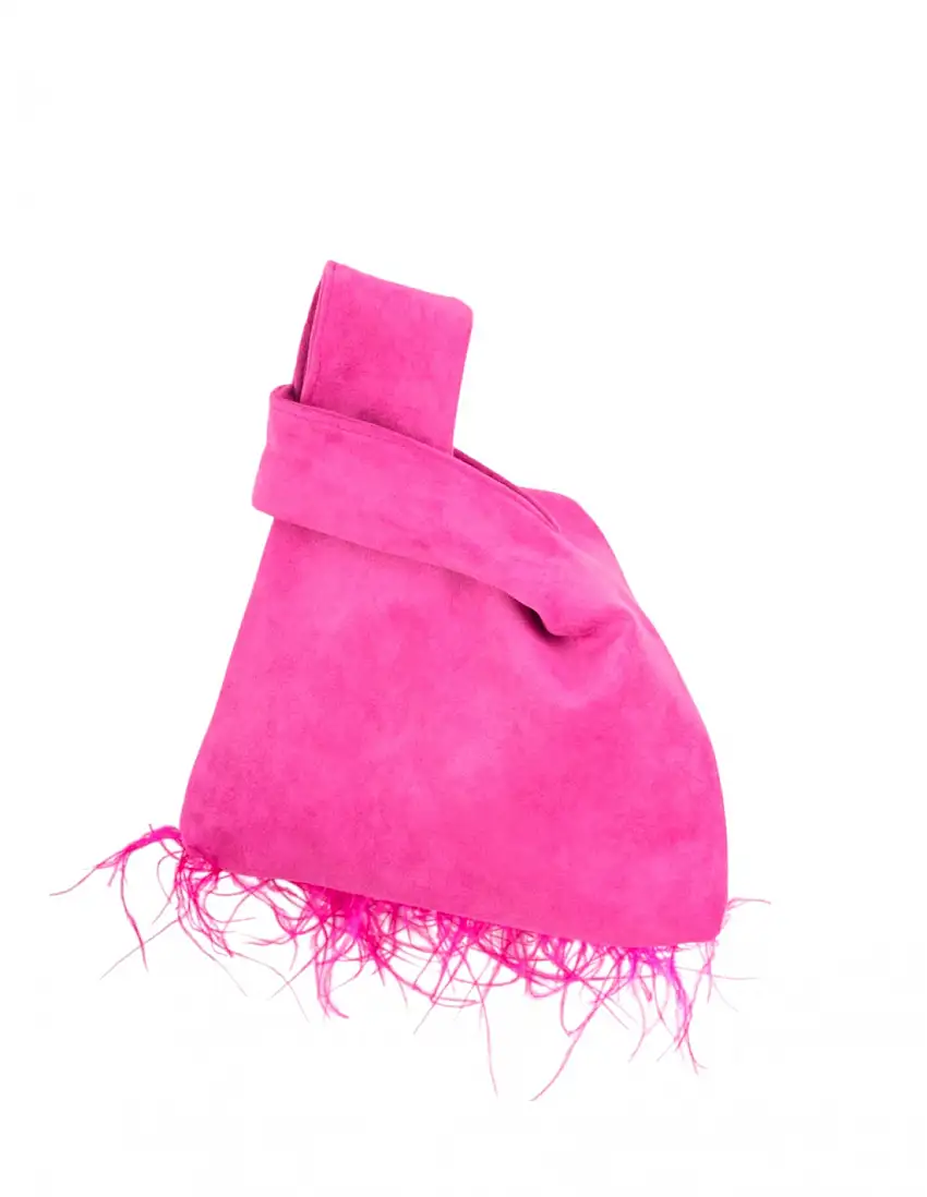 Bolso Plumas Nudo Japonés Buganvilla