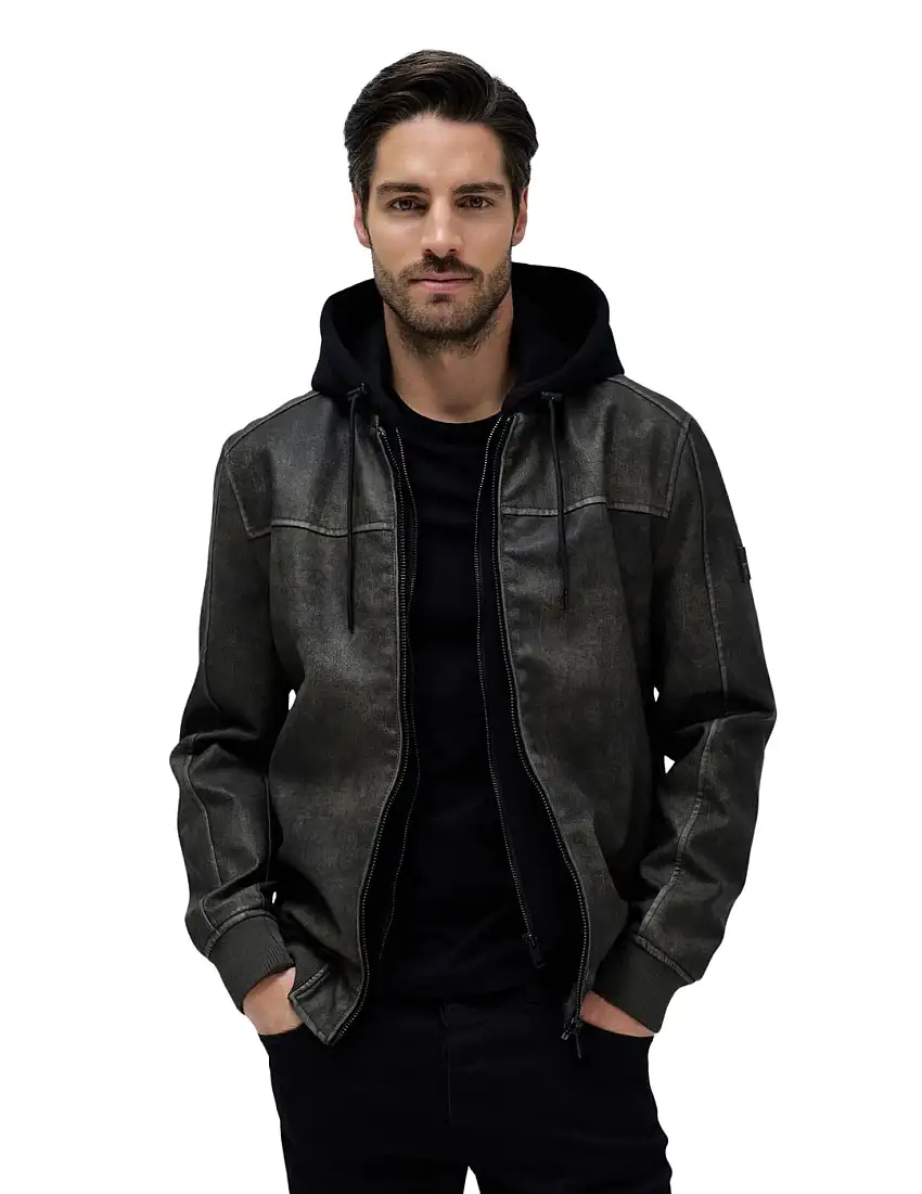 Bomber Cuero Sintético Salsa Jeans Marrón