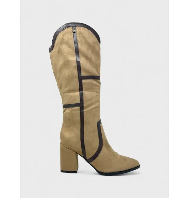 Bota alta combinada