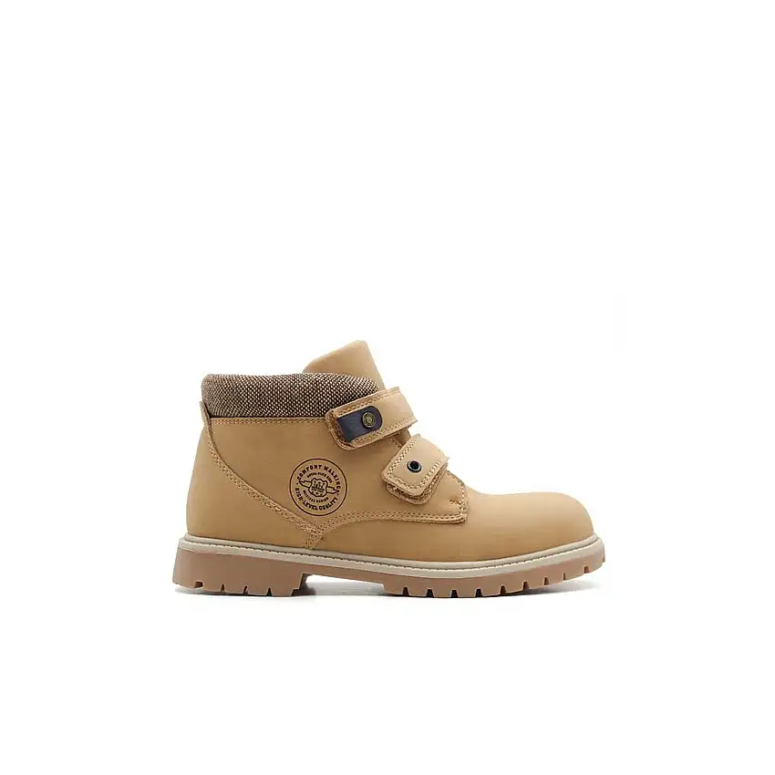 Bota camel estilo montaña con velcros
