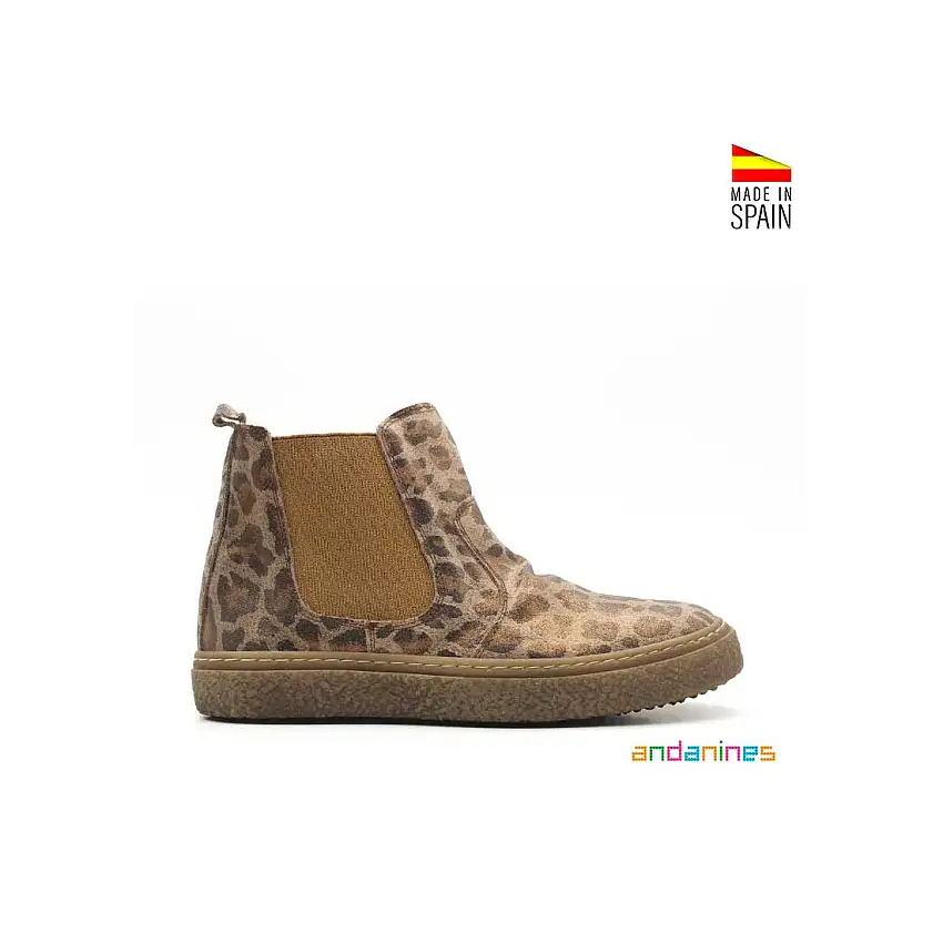 Bota chesea leopardo brillo