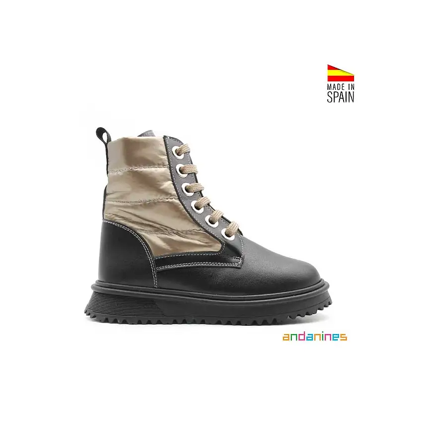Bota cordones after-ski negro