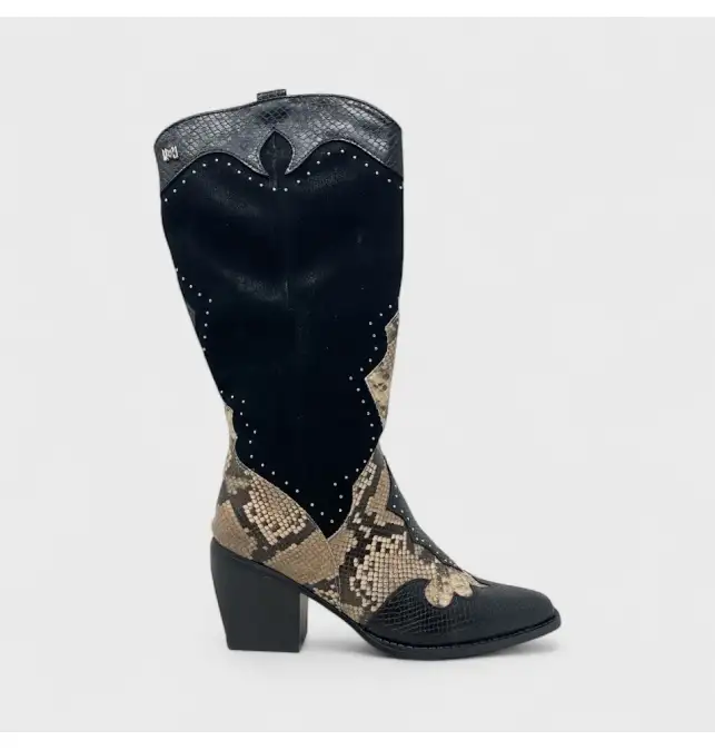 Bota cowboy combinada