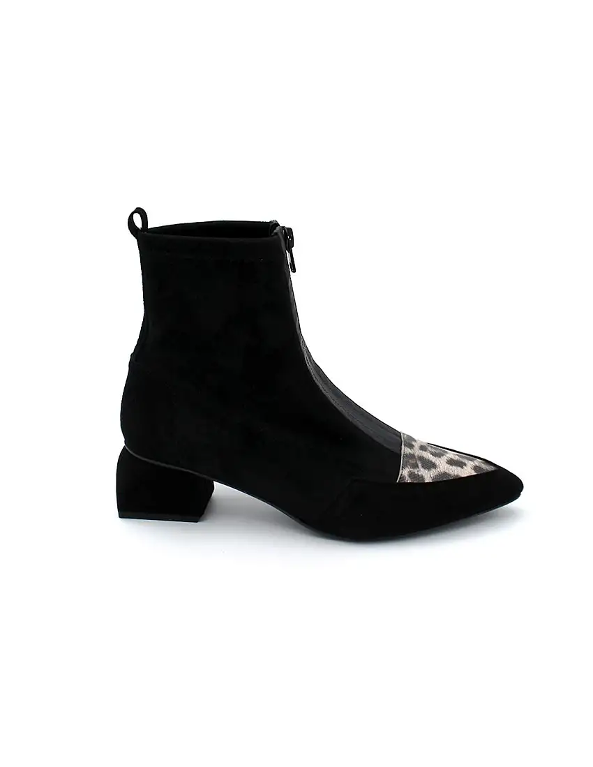 Botín Ante Damaris Dansi 6981 Negro/Leopardo Mujer