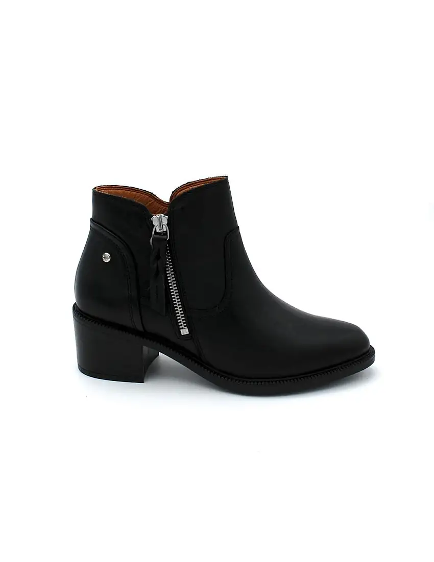 Botín Bacarot tacón ancho Pikolinos W2D-8674 Negro Mujer