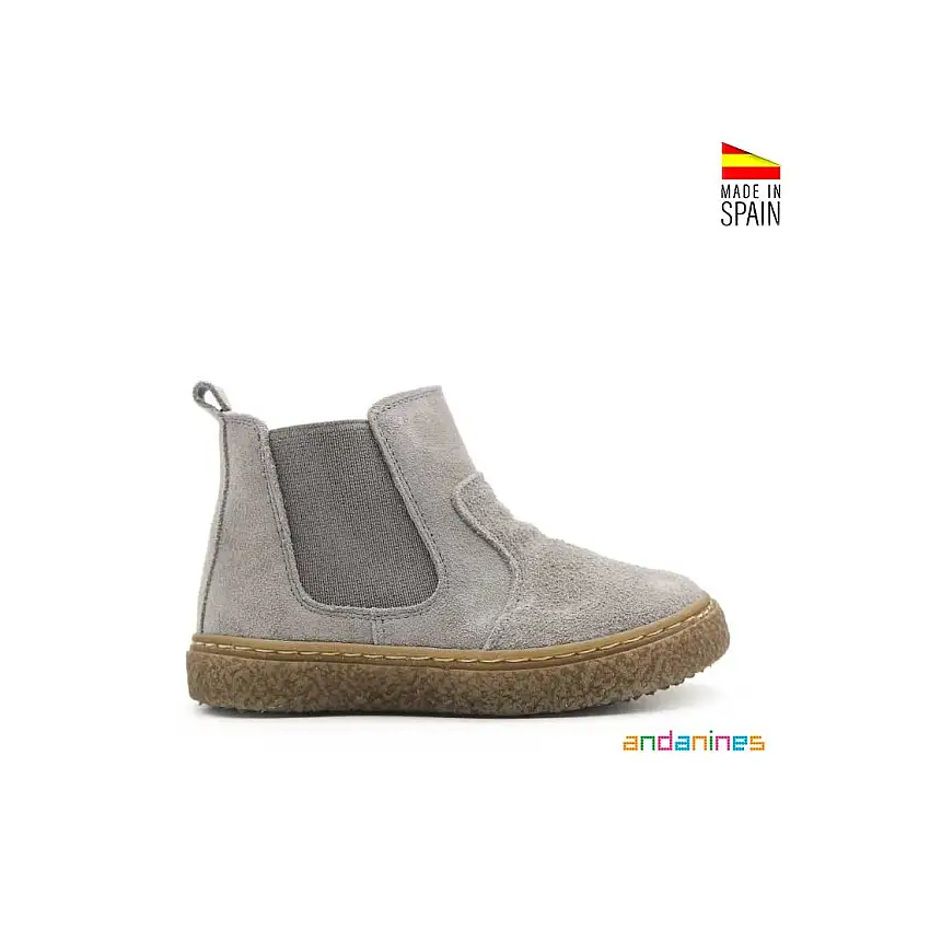 Botín chelsea serraje gris