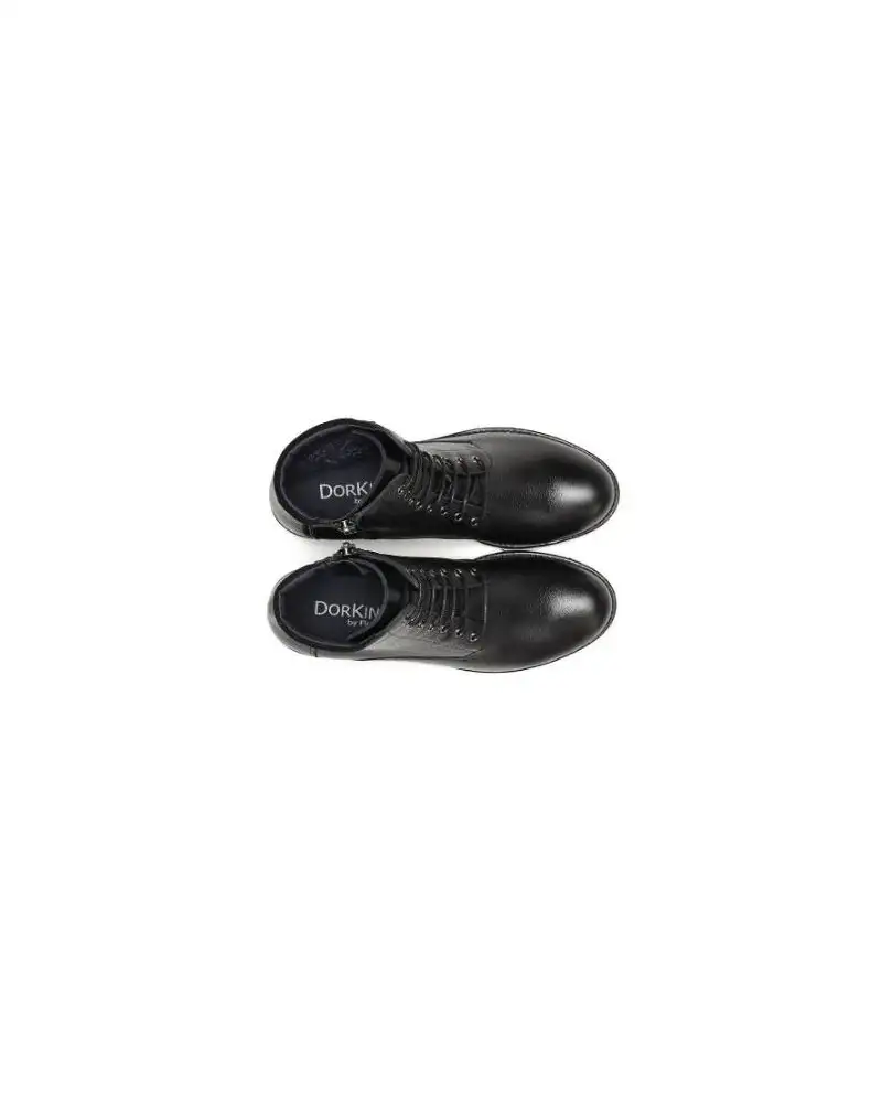 BOTIN TACÓN GLASS PIEL INDIOS CALF NEGRO