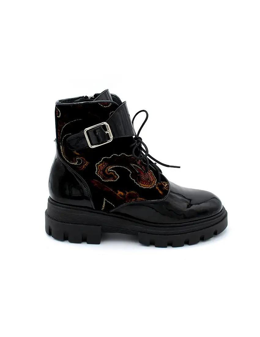 Botín Motero Combinado Dansi 6867 Negro Mujer