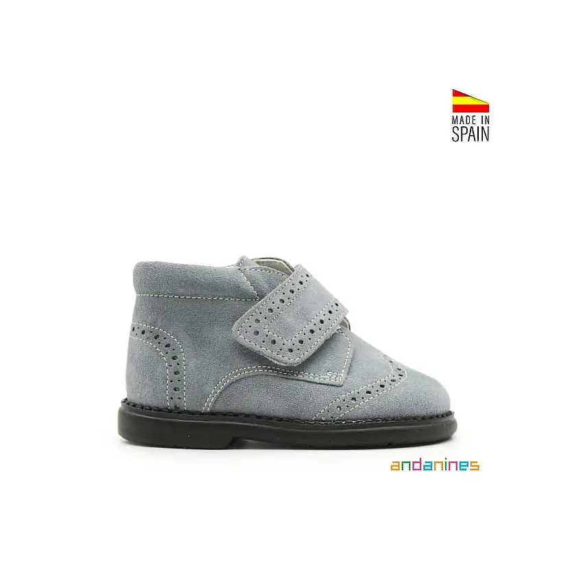 Botín oxford gris de serraje
