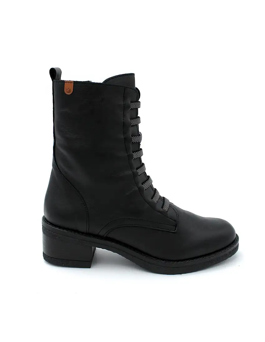 Botín Tacon Cremallera Valeria's 9550 Negro Mujer