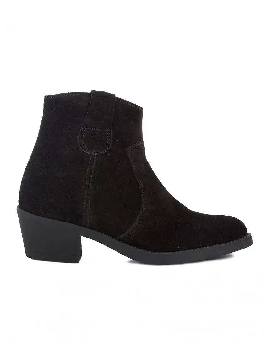 Botines Camperos Piel Serraje Negros PERA LIMONERA