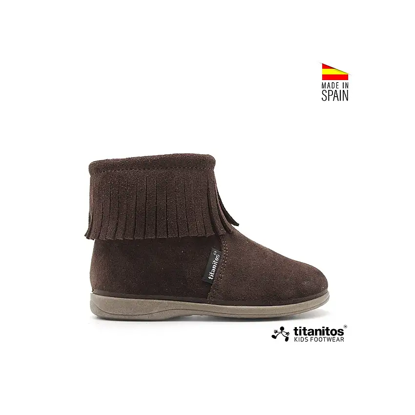 Botines con flecos Moka marrón