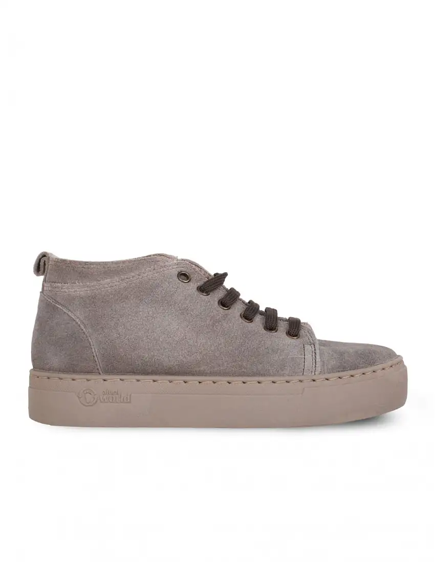 Botines Cordones Plataforma Taupe NATURAL WORLD