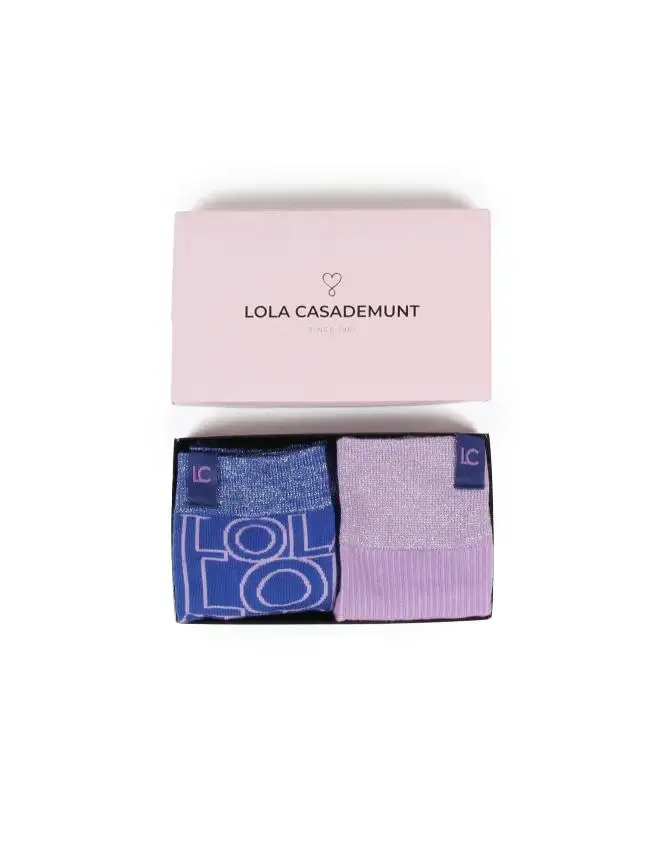 Caja 2 Calcetines LF2413003 Lola Casademunt Azul/Lila Mujer