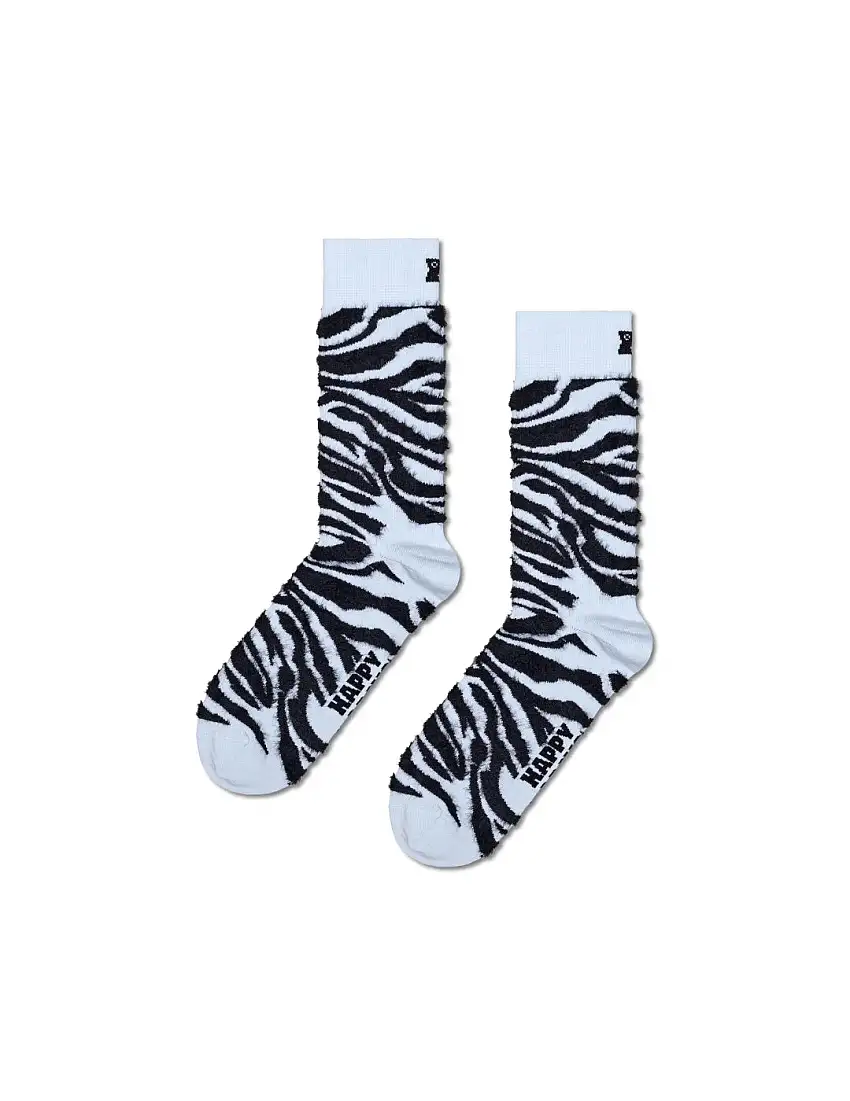 Calcetines Happy Socks Fluffy Zebra Blanco