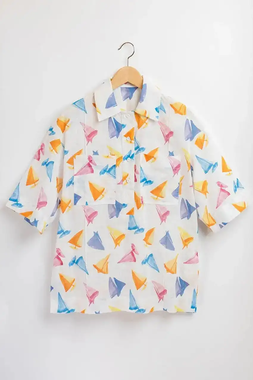 Camisa algodón barcos