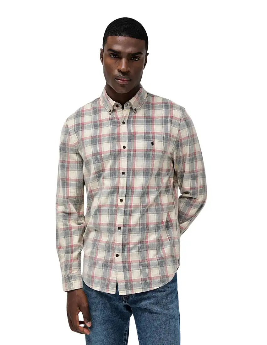 Camisa De Pana Cuadros Salsa Jeans Beige