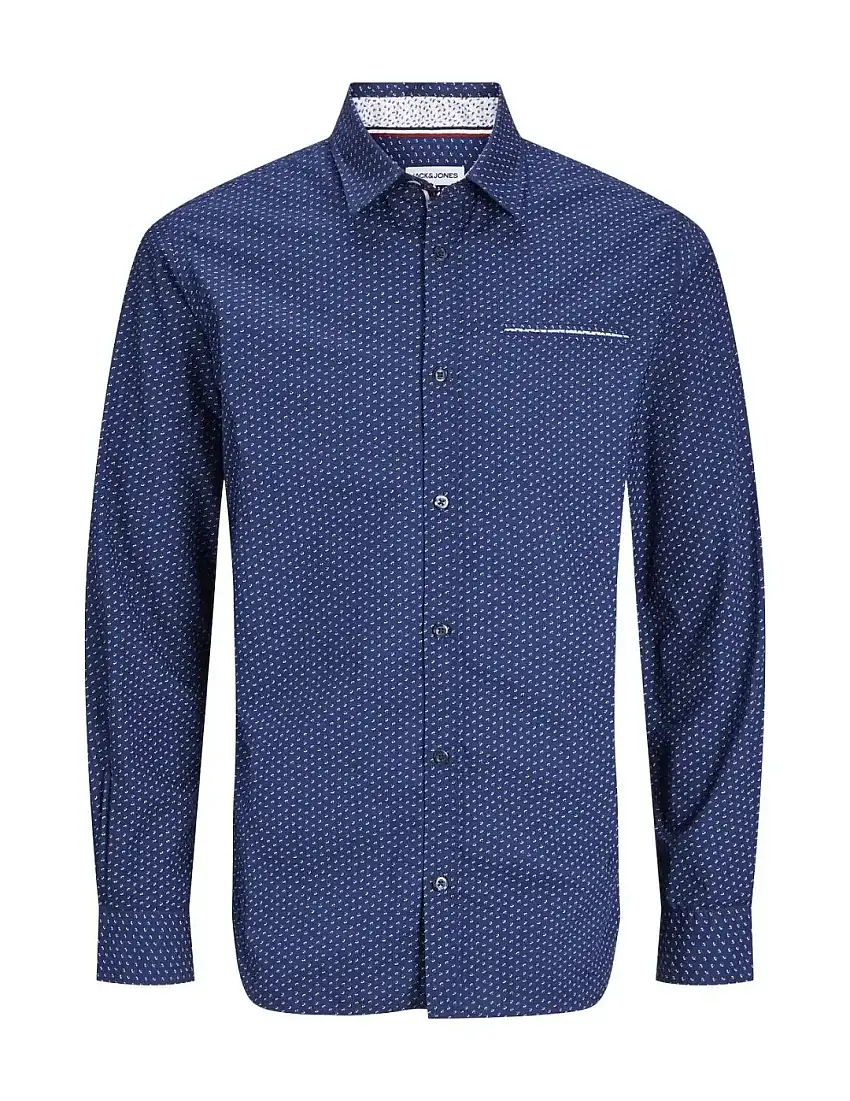 Camisa Estampada Jack & Jones Remy Azul Medieval