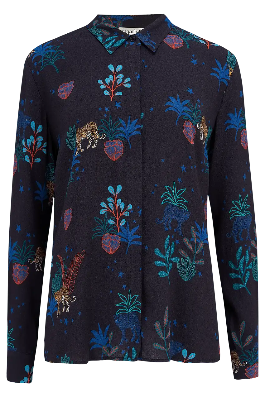 Camisa Joy Negra Night Leopard