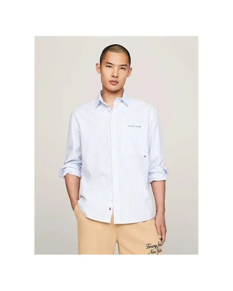 CAMISA MANGA LARGA TOMMY JEANS MAN RELAXED CLASSIC SHIRT MODERATE BLUE STRIPE
