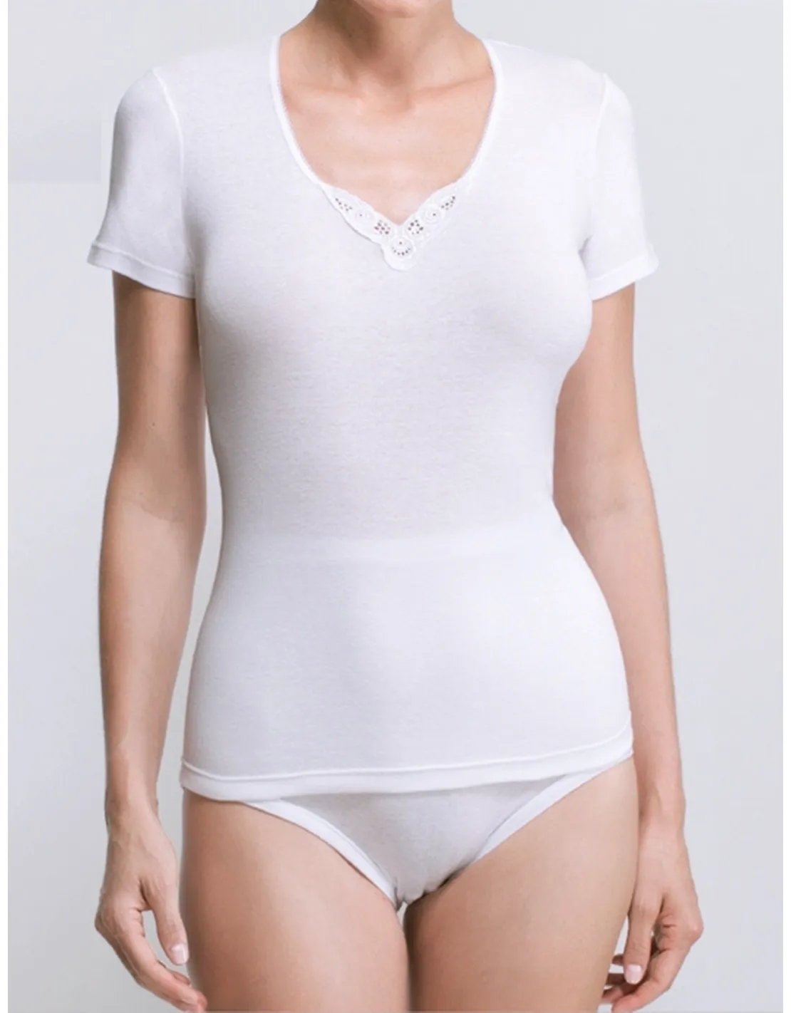 Camiseta con puntilla Prestige Premium 100% Algodon