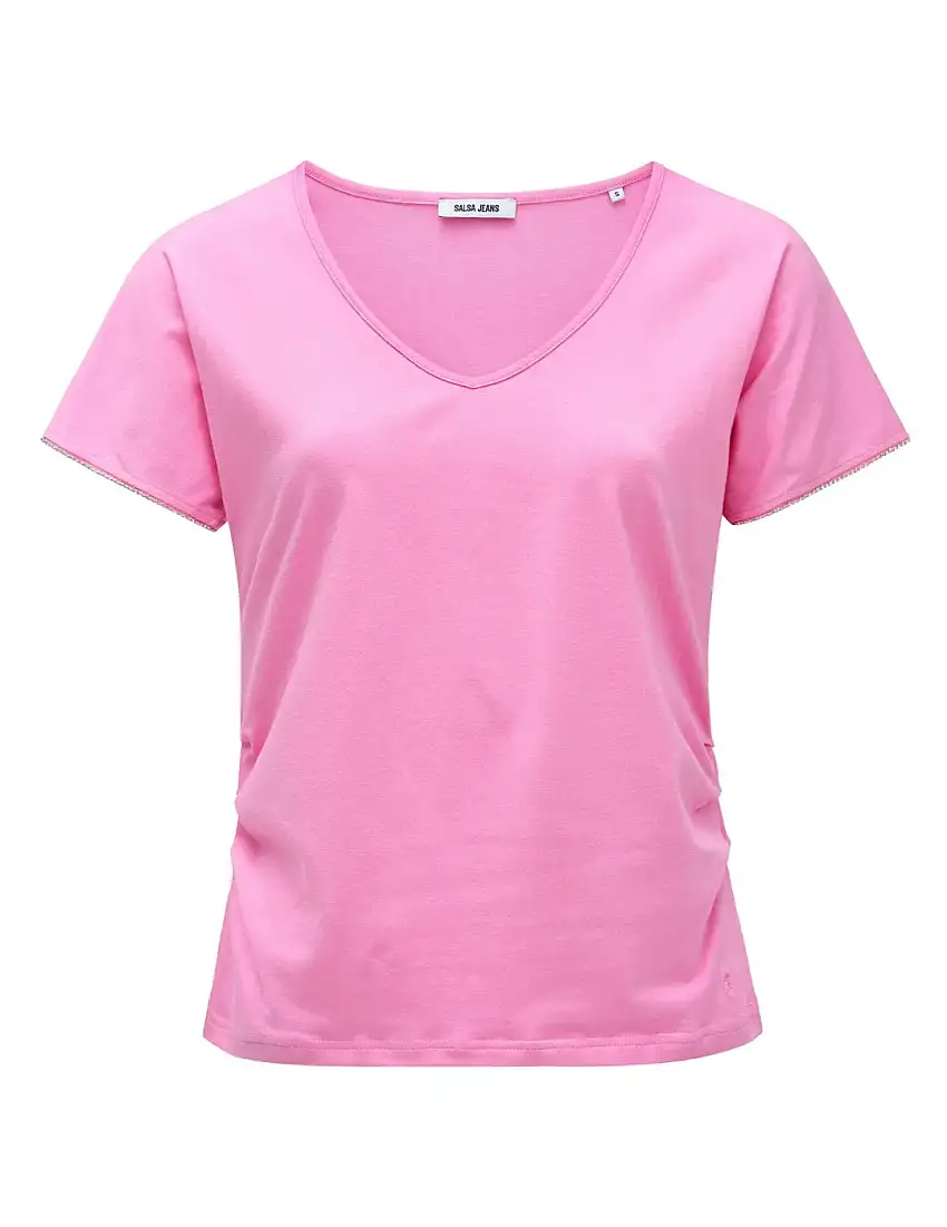 Camiseta Básica Pico Salsa Jeans Rosa