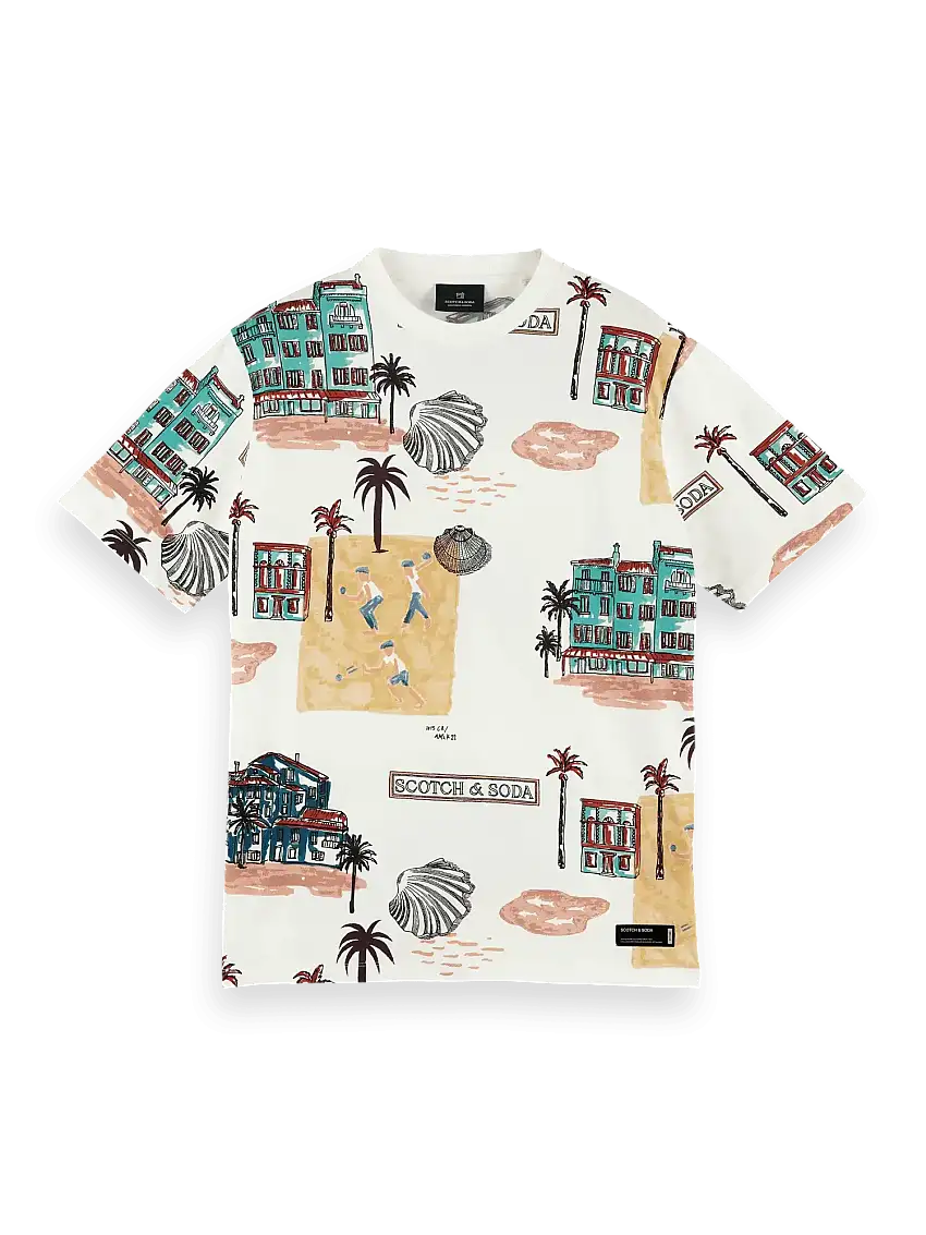 Camiseta de cuello redondo estampada