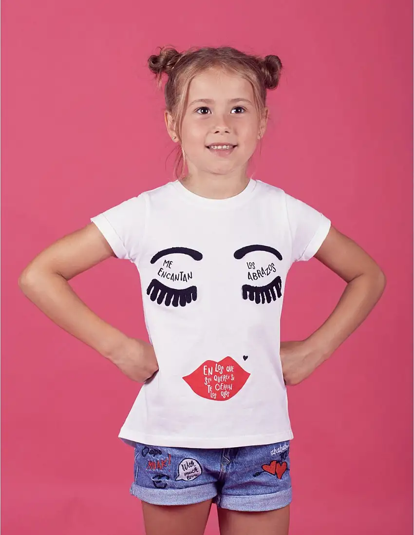 Camiseta Mini Yo Mensaje Abrazos PERA LIMONERA