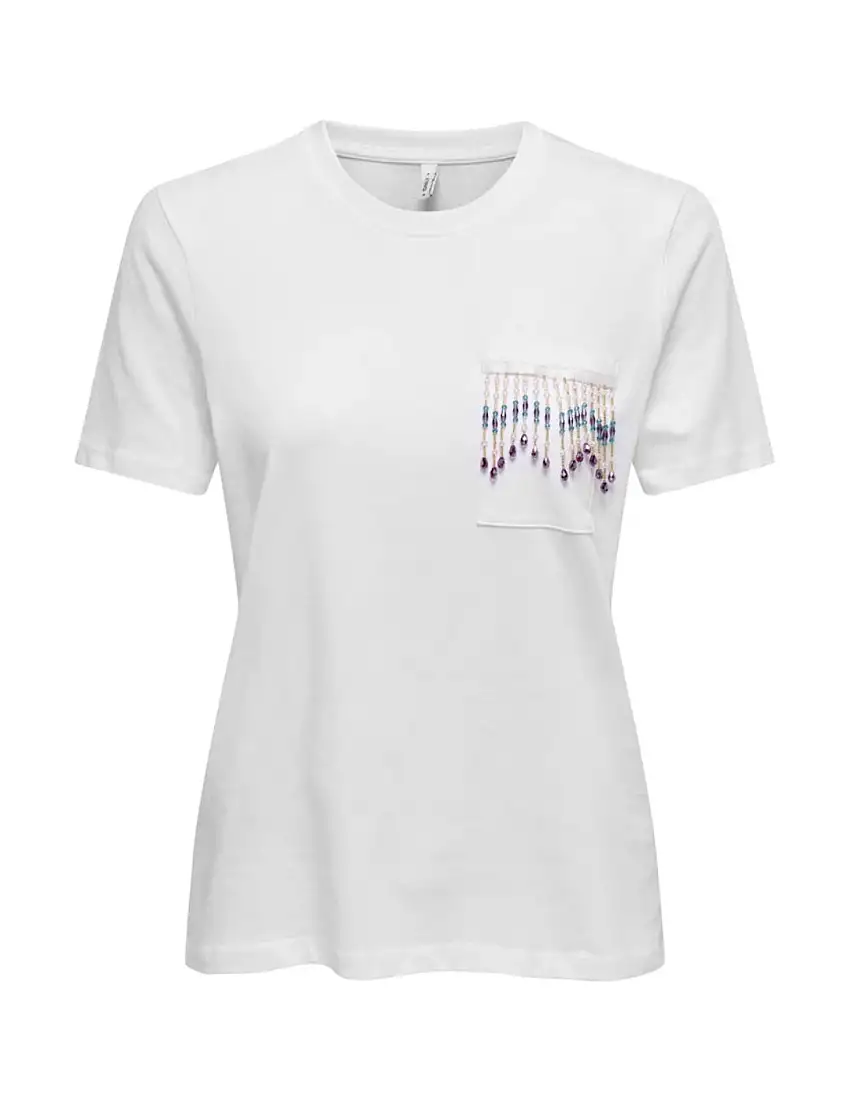 Camiseta ONLY Elis Indi Blanco