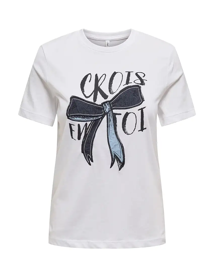 Camiseta ONLY Emma Bow Blanco