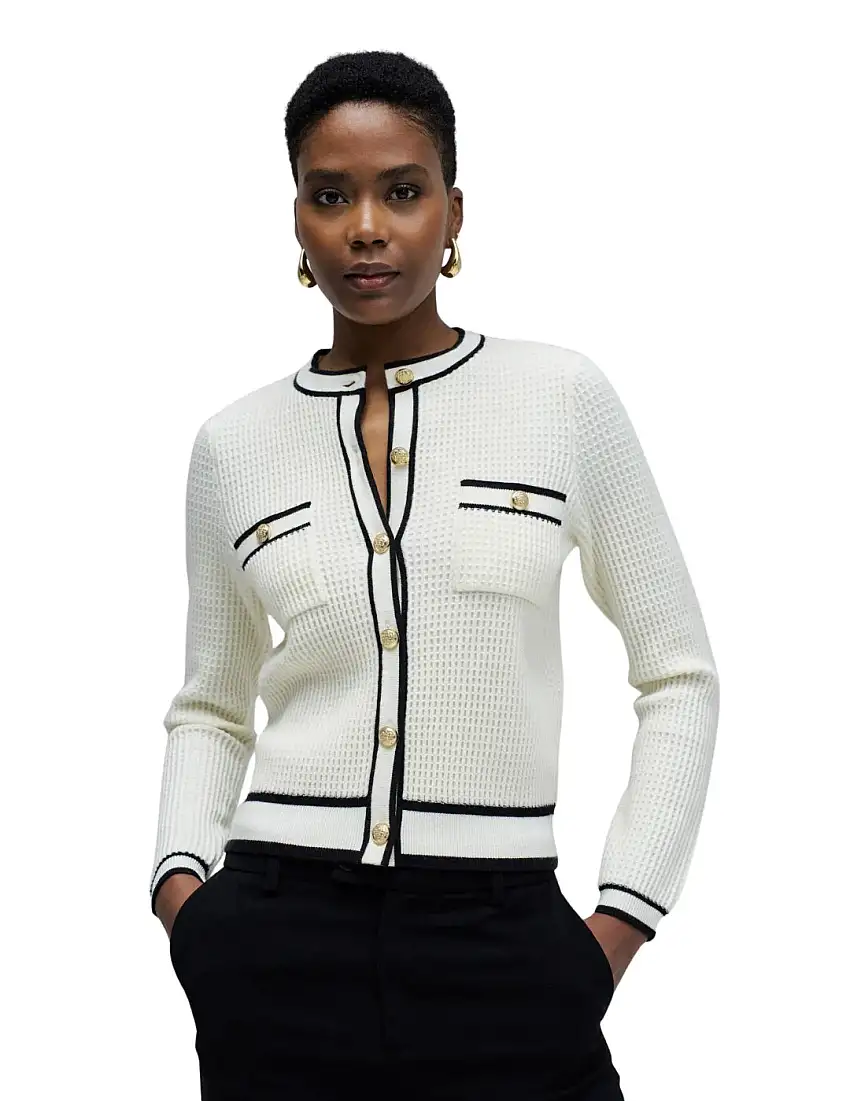 Cárdigan Botones Salsa Jeans Blanco