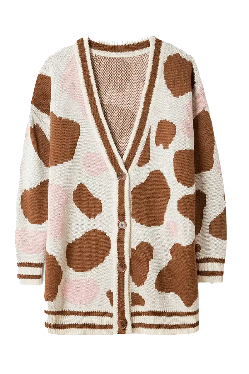 Cardigan oversize animal print