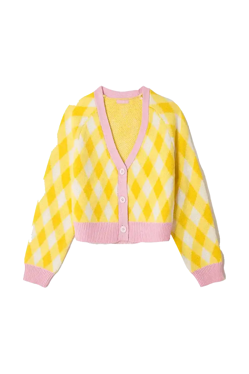 Cardigan punto cuadros