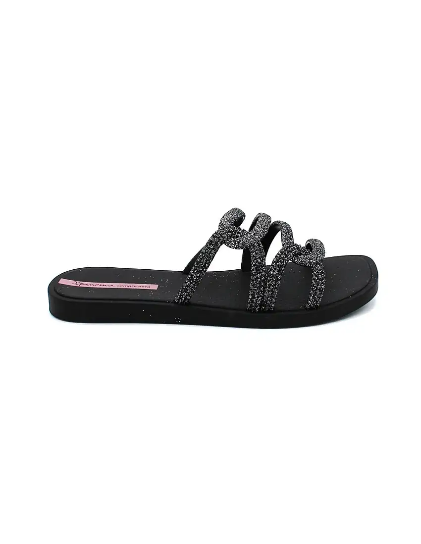 Chancla Glitter IPANEMA 27286 Negra Mujer.