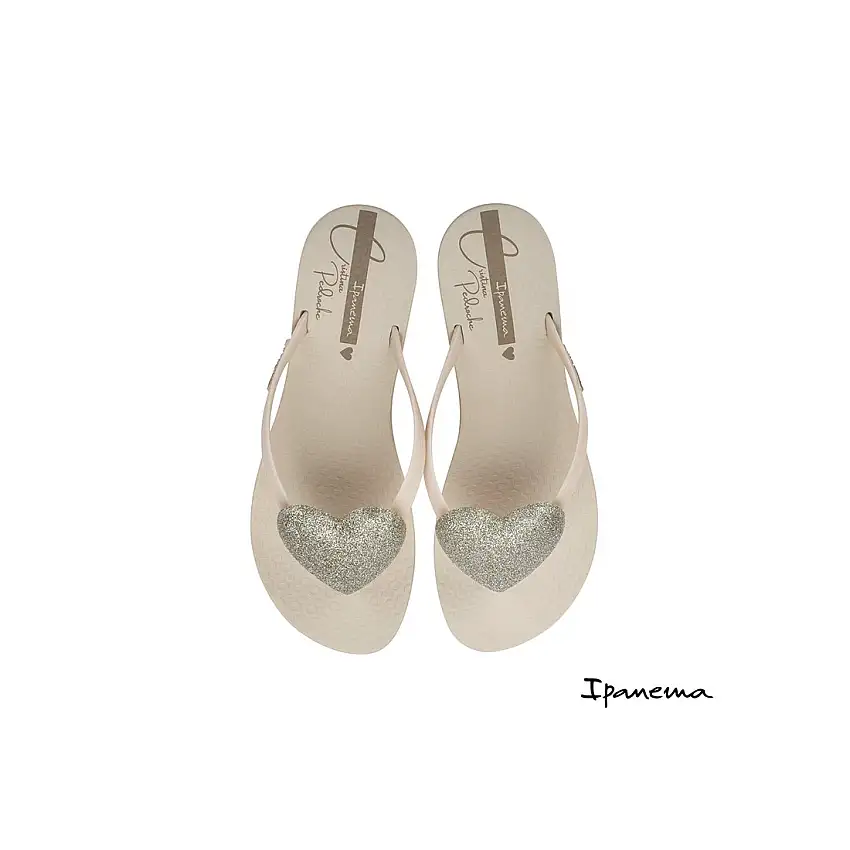 Chancla Ipanema beige corazón