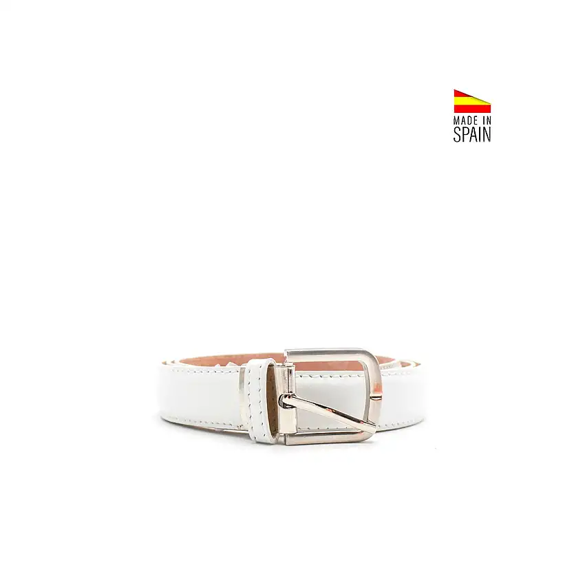 Cinturón blanco niño​ de piel