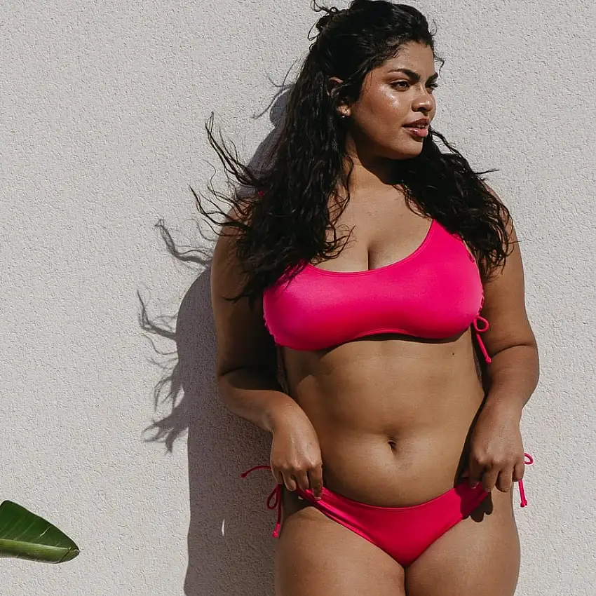 conjunto bikini tipo top sin aros, yadua de dorina.