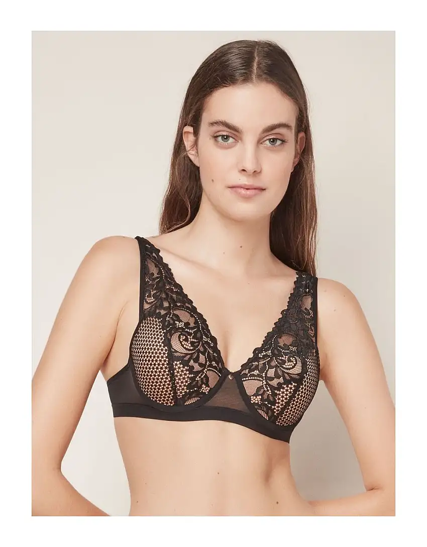 Conjunto lenceria femenina escote bralette