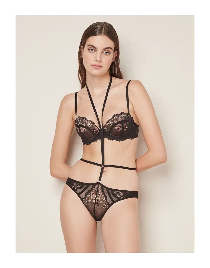 Conjunto Push up retro lenceria femenina escote