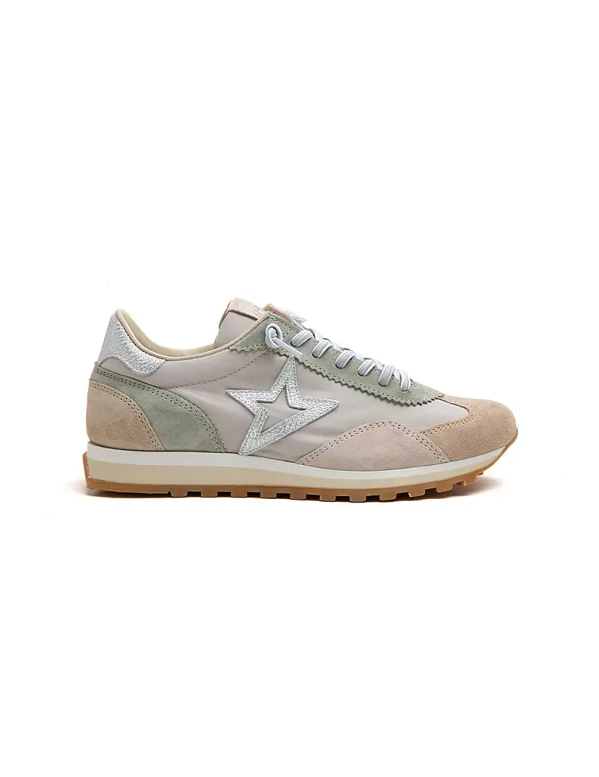 Deportiva Ante-Mesh Caliza Cetti C-1259 Mujer Beige/Musgo