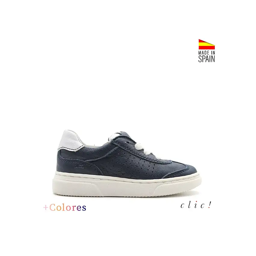 Deportiva navy cuero Clic!