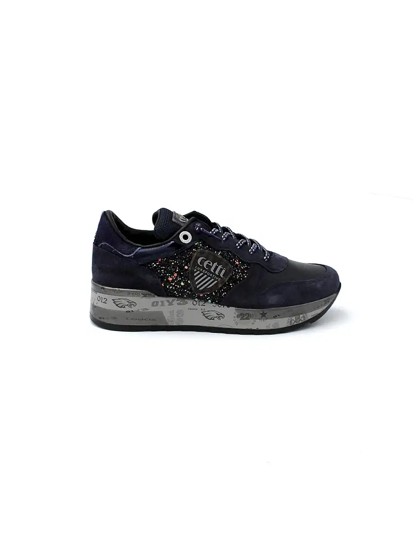 Deportivas CETTI C- 1368 Ante Glitter Navy Mujer.